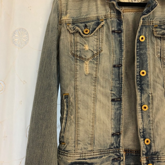 Ralph Lauren Boho jean Jacket with Hand Crochet Lace Doilies on back - Picture 4 of 5